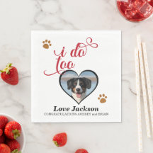 Eu também! Guardanapo de casamento com foto do seu
