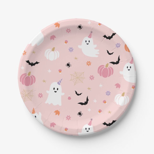 Papel Fantasma Rosa Rosa Cujo Prato De Halloween (Frente)