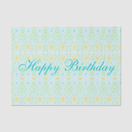 Papel Feliz De Aniversário Amarelo E Azul