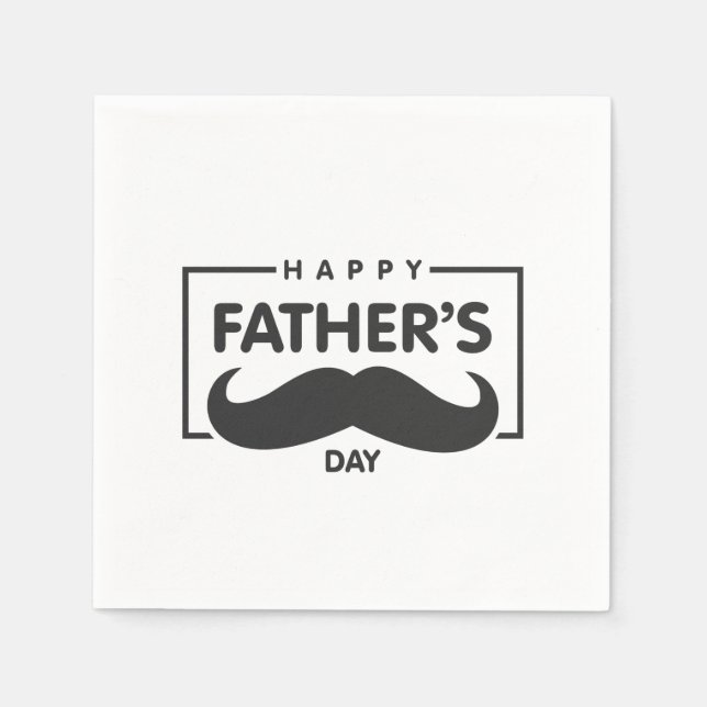 Papel Feliz Dia de os pais bigode | Guardanapo (Frente)
