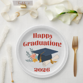Papel Feliz Graduação 2026! Prato de 9"