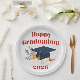 Papel Feliz Graduação 2026! Prato de 9"