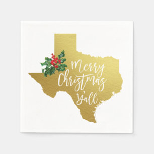 Papel Feliz Natal você guardanapo do estado de Texas