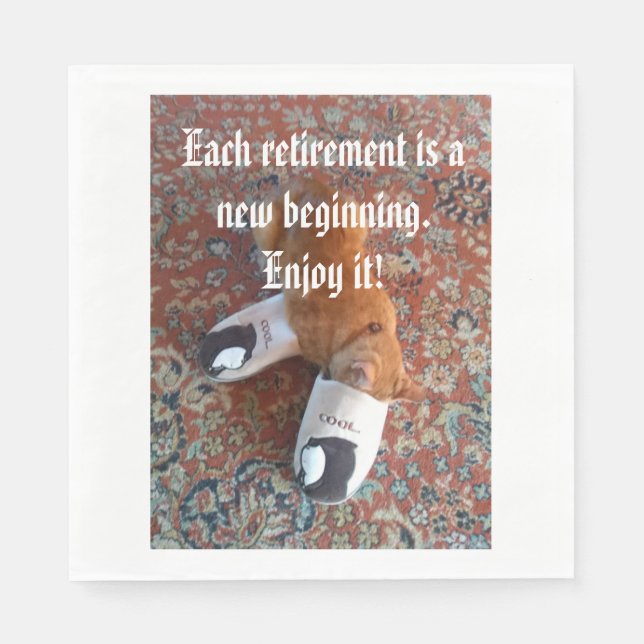 Papel festa de aposentadoria guardanapo ginger cat (Frente)