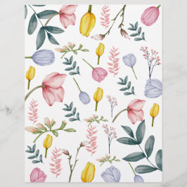 Papel Flor de Aquarela Digital