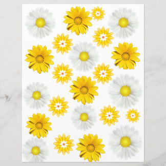 Papel Floral Amarelo para Scrapbook