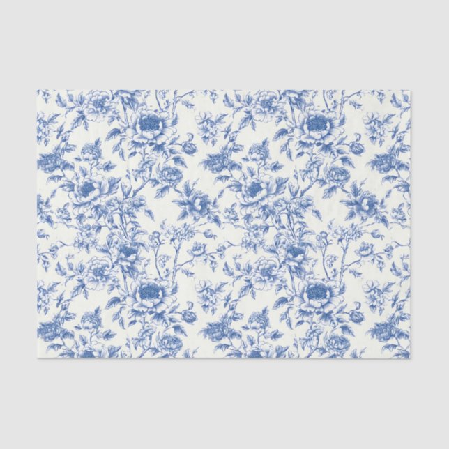 Papel Floral Azul Chinoiserie (Frente )