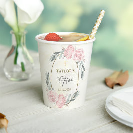 Papel Floral Baptism Neutro bonito