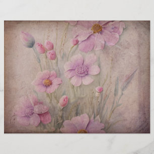 Papel Floral bonito Pink Vintage