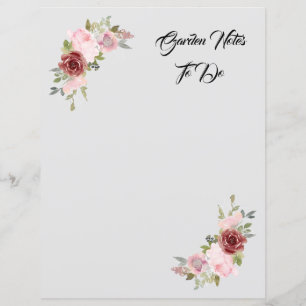  Papel Floral Cor de Água Rosa Vintage