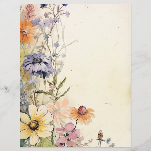 Papel Floral de Scrapbooking (Frente)