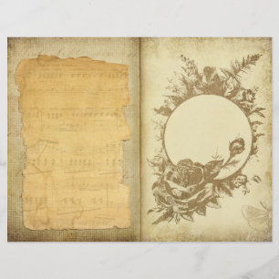 Papel floral do álbum de recortes das coisas