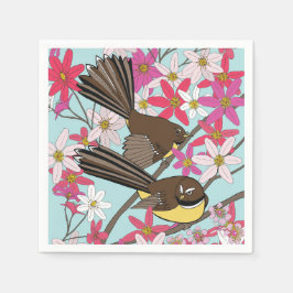 Papel Floral e guardanapo de aves