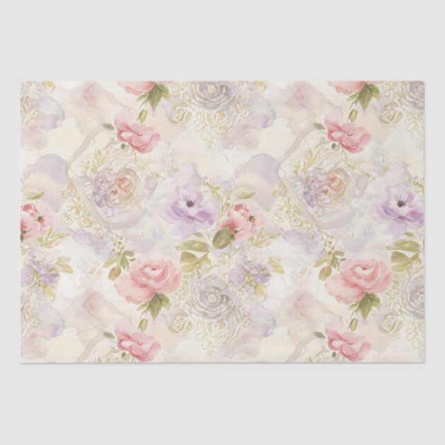 Papel Floral Romântico por Aquarela - Elegan (Frente )