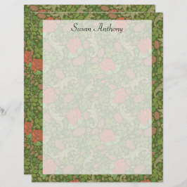 Papel Floral Rosas Vermelhas e Crisântemos Rosas V