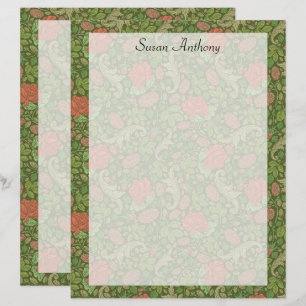 Papel Floral Rosas Vermelhas e Crisântemos Rosas V