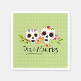 Papel Floral Sugar Skulls Dia de Muertos | Guardanapo