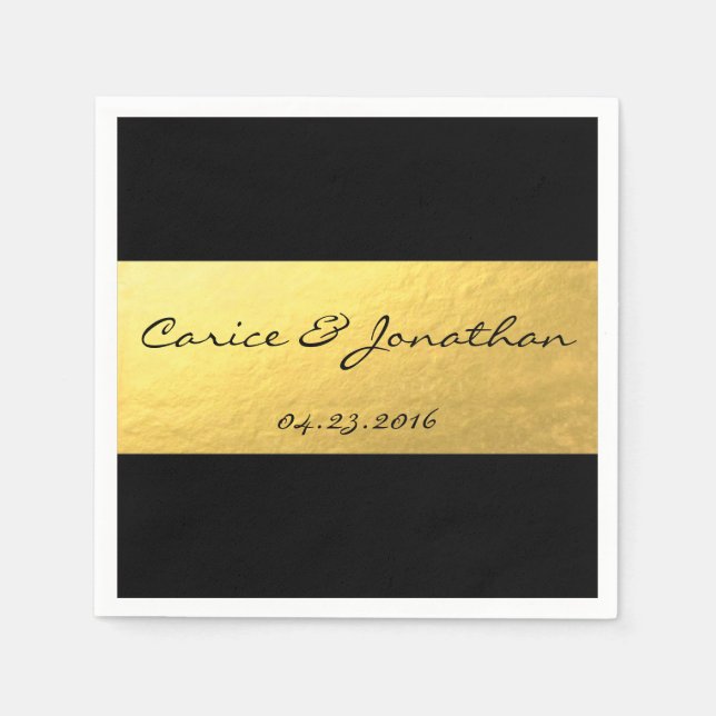 Papel Folha de ouro em guardanapo de casamento de luxo p (Frente)