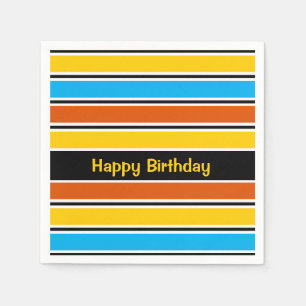 Papel Globe Stripe Classic Birthday - guardanapo de pape