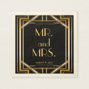 Papel Grande art deco de Gatsby que Wedding o guardanapo