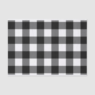 Papel grande de tecidos preto e branco de gingham