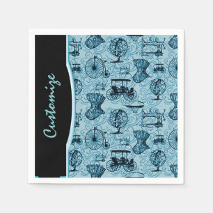 Papel Guardanapo azuis do teste padrão de Steampunk