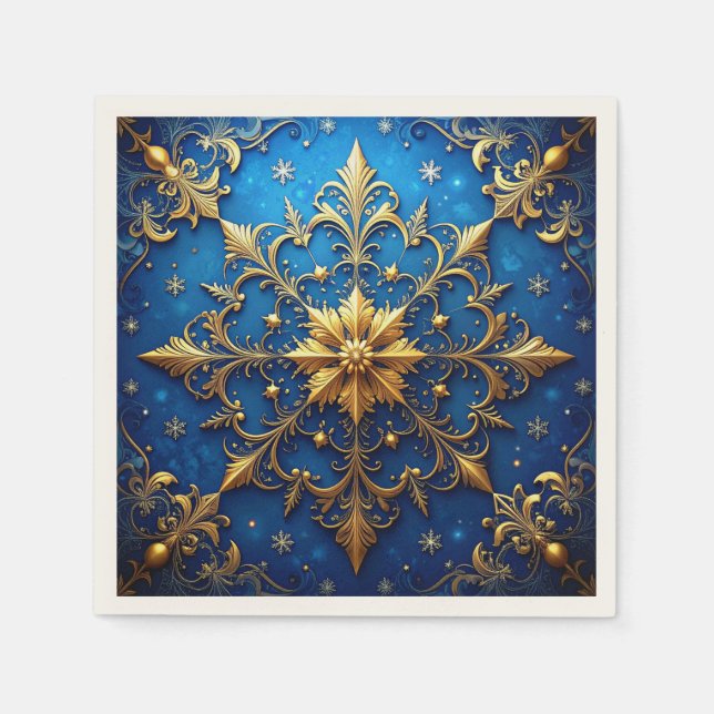 Papel Guardanapo Azul Decorativo de Feriado (Frente)