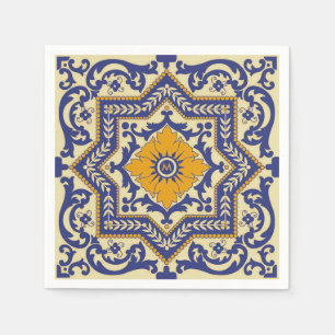 Papel Guardanapo cerâmicos do azul do estilo de Azulejo