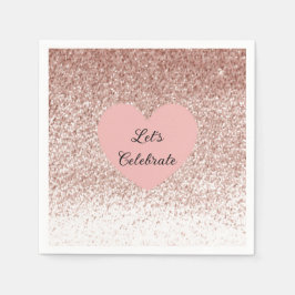 Papel Guardanapo com Design de Brilho Falso em Rose Gold
