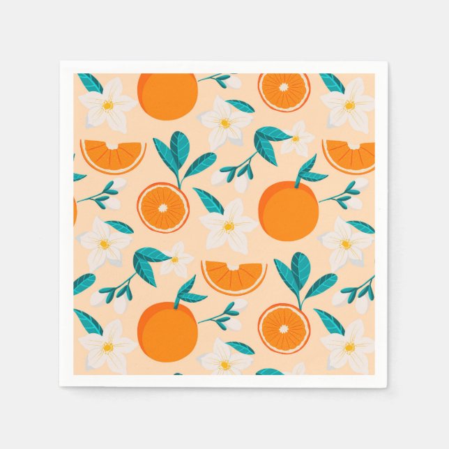 Papel Guardanapo com estampa laranja | Design de Citrus  (Frente)