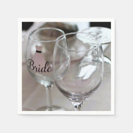 Papel Guardanapo com taça de vinho da noiva