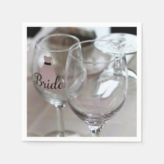 Papel Guardanapo com taça de vinho da noiva