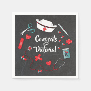 Papel Guardanapo da festa de formatura dos ícones da