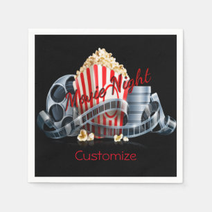 Papel Guardanapo da pipoca da noite de cinema