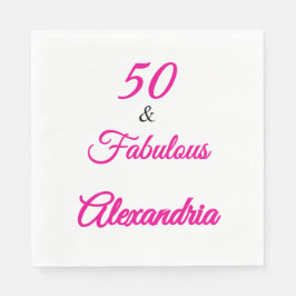 Papel Guardanapo de aniversário de 50 anos moderno e fab