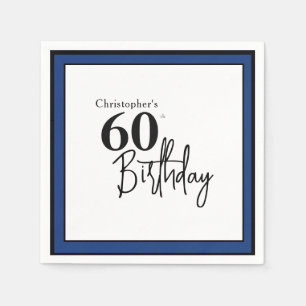 Papel Guardanapo de aniversário de 60 anos moderno em pr