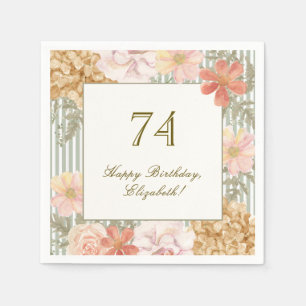 Papel Guardanapo de aniversário de 74 anos com listras f