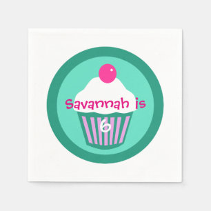 Papel guardanapo de aniversário de cupcakes