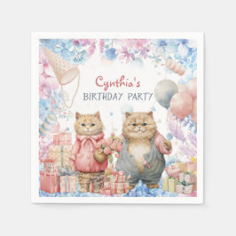 Papel Guardanapo de Aniversário de Gato