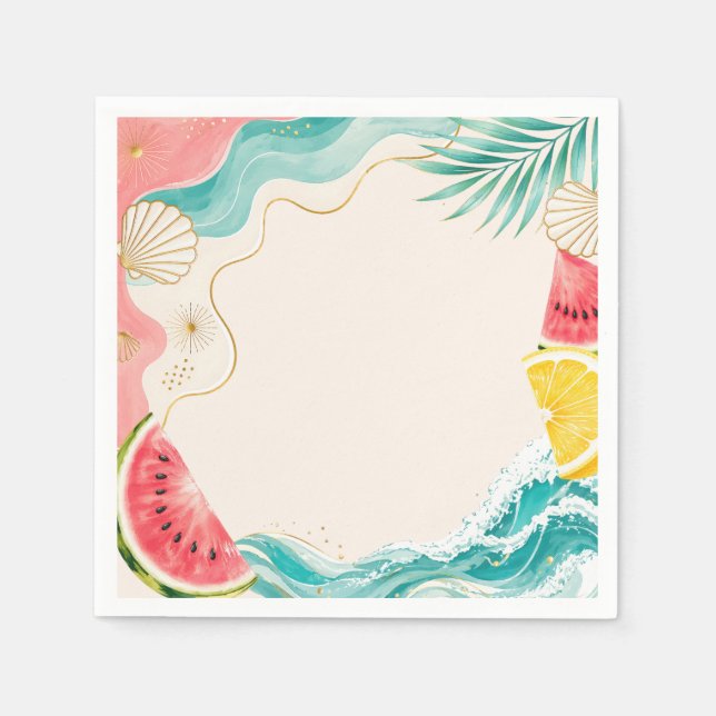 Papel Guardanapo de Aniversário de Verão (Frente)