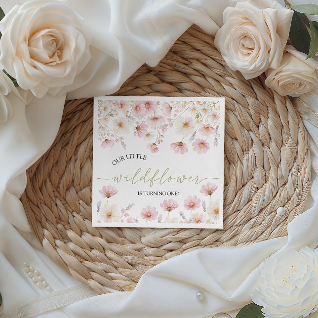 Papel Guardanapo de aniversário floral Boho Wildflower (Criador carregado)