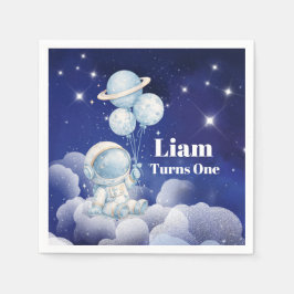 Papel Guardanapo de aniversário personalizado de astrona