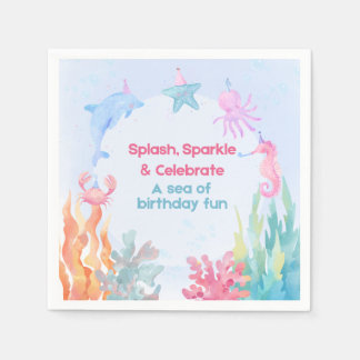 Papel Guardanapo de Aniversário Tema Oceano