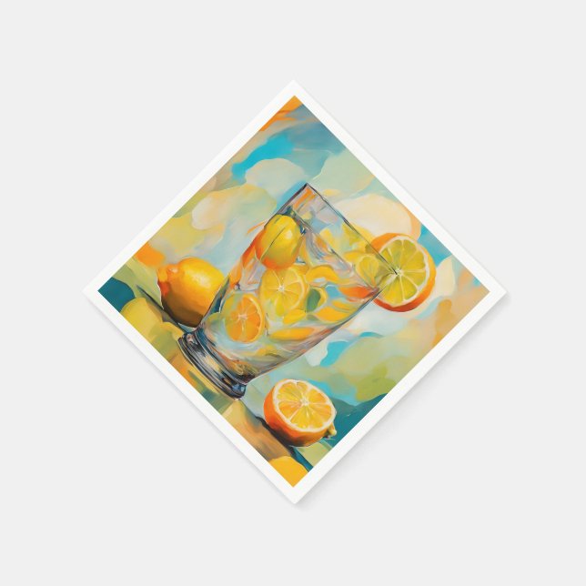 Papel Guardanapo de arte de IA Orange Cocktail (Canto)