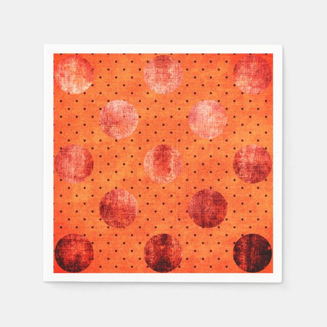 Papel Guardanapo de bolinhas laranja e cobre (Frente)