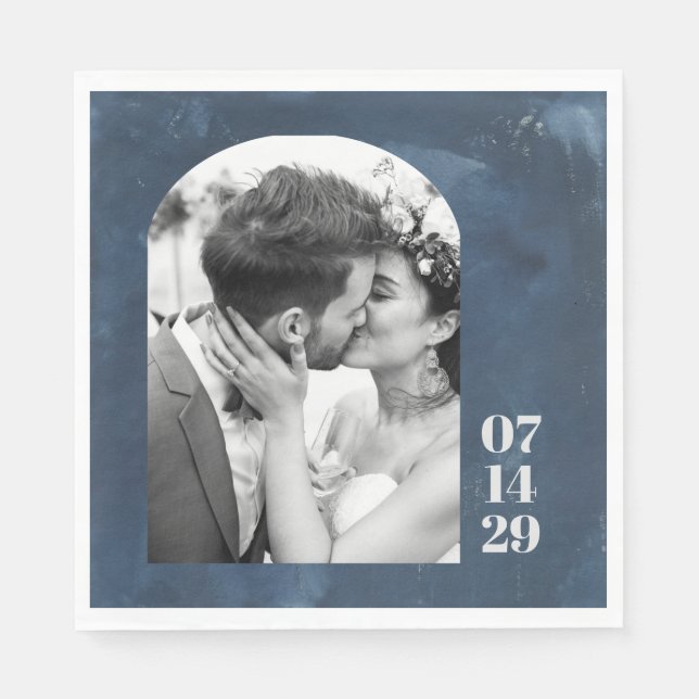 Papel Guardanapo de Cama de Casamento com Data Personali (Frente)