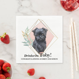 Papel Guardanapo de casamento Affen Pinscher com foto de