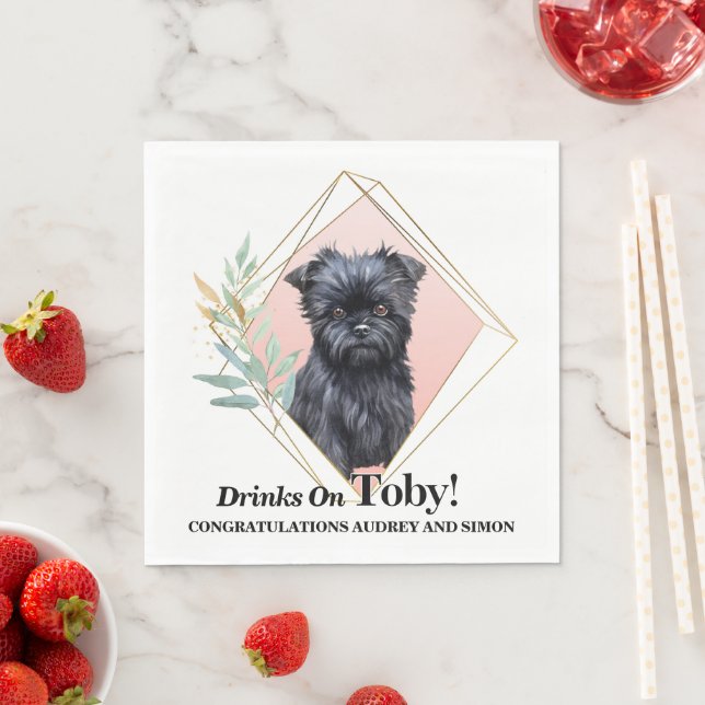 Papel Guardanapo de casamento Affen Pinscher com foto de (Insitu)