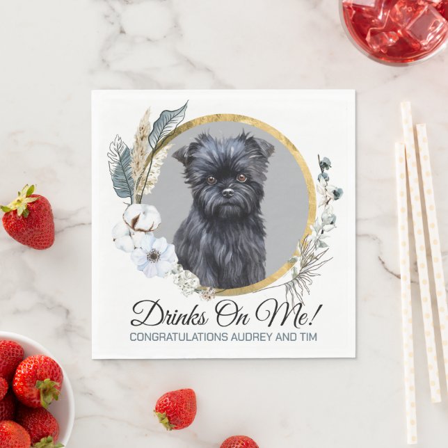 Papel Guardanapo de casamento Affen Pinscher com foto de (Insitu)