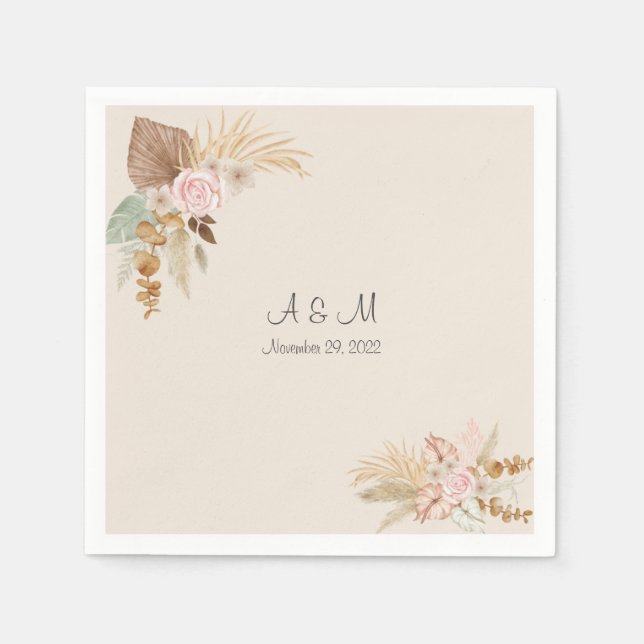 Papel Guardanapo de casamento Boho (Frente)